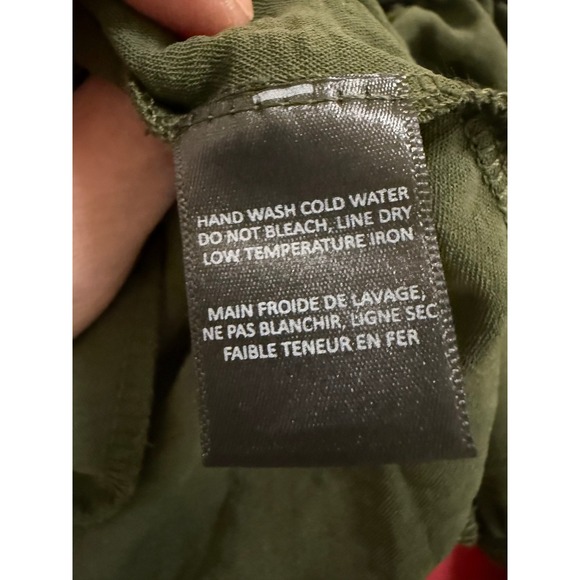 Fraiche by J Olive Green Wrap Waist Tie Jumpsuit Women Size L - Picture 9 of 10